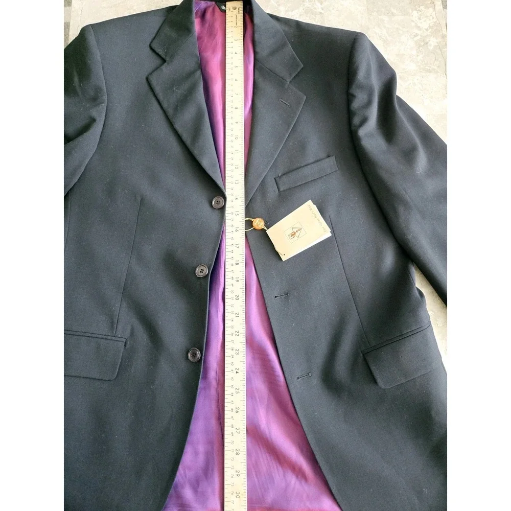 NWT Leonardo Valenti Men's Blazer 3 Button   100% Wool Made In Italy MENS 38R‎